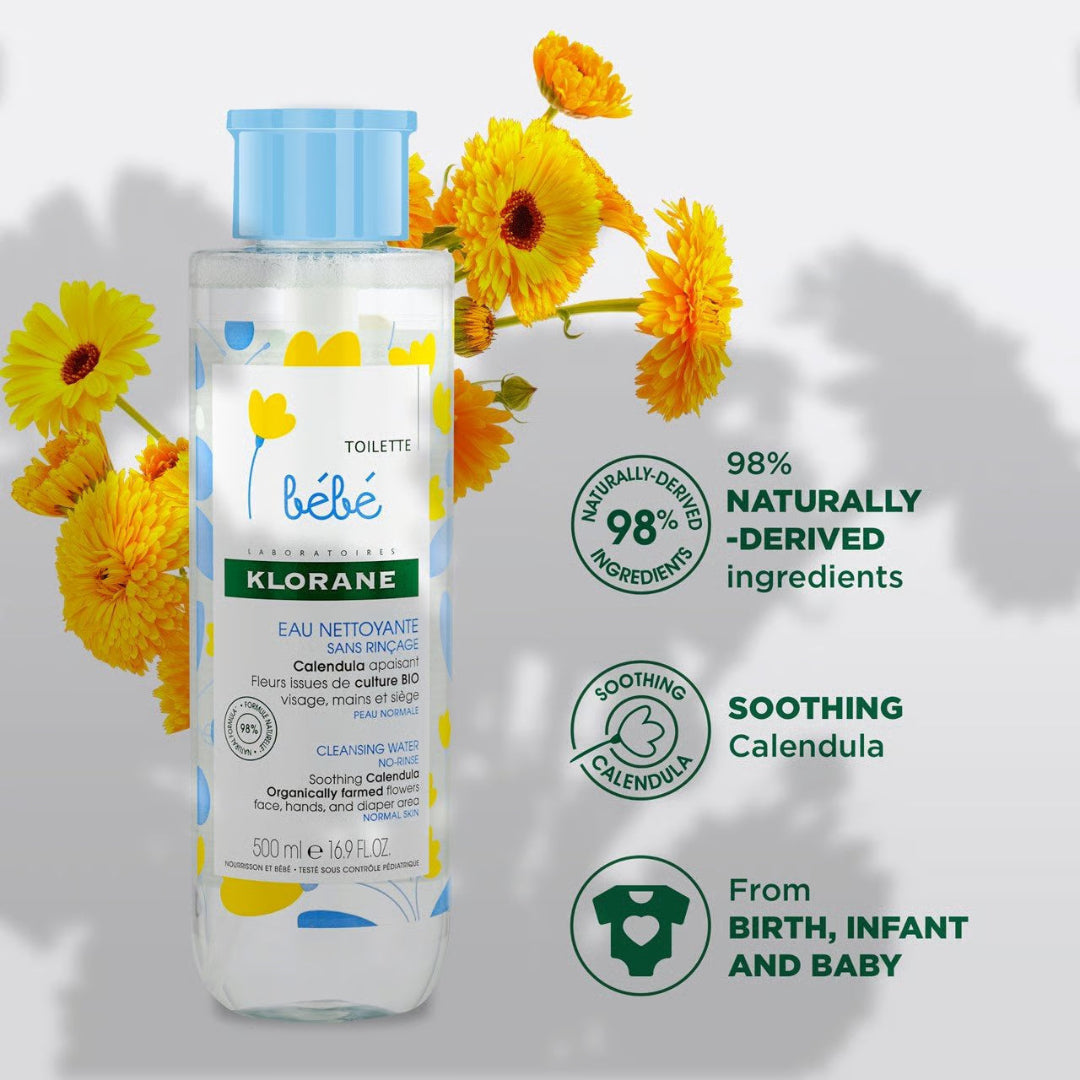 Klorane Bébé Cleansing Water with Calendula 500 ML
