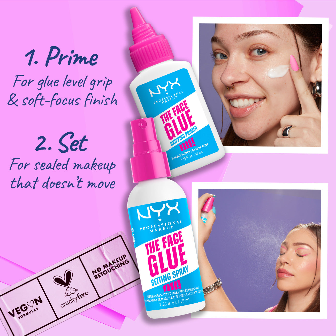 The Face Glue Primer, Gripping Primer, Up To 24 Hour Hydration