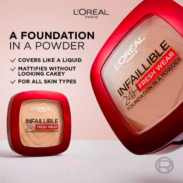 Infaillible Up to 24H Fresh Wear Foundation in a Powder- Waterproof, Heatproof, Sweatproof - Benefits