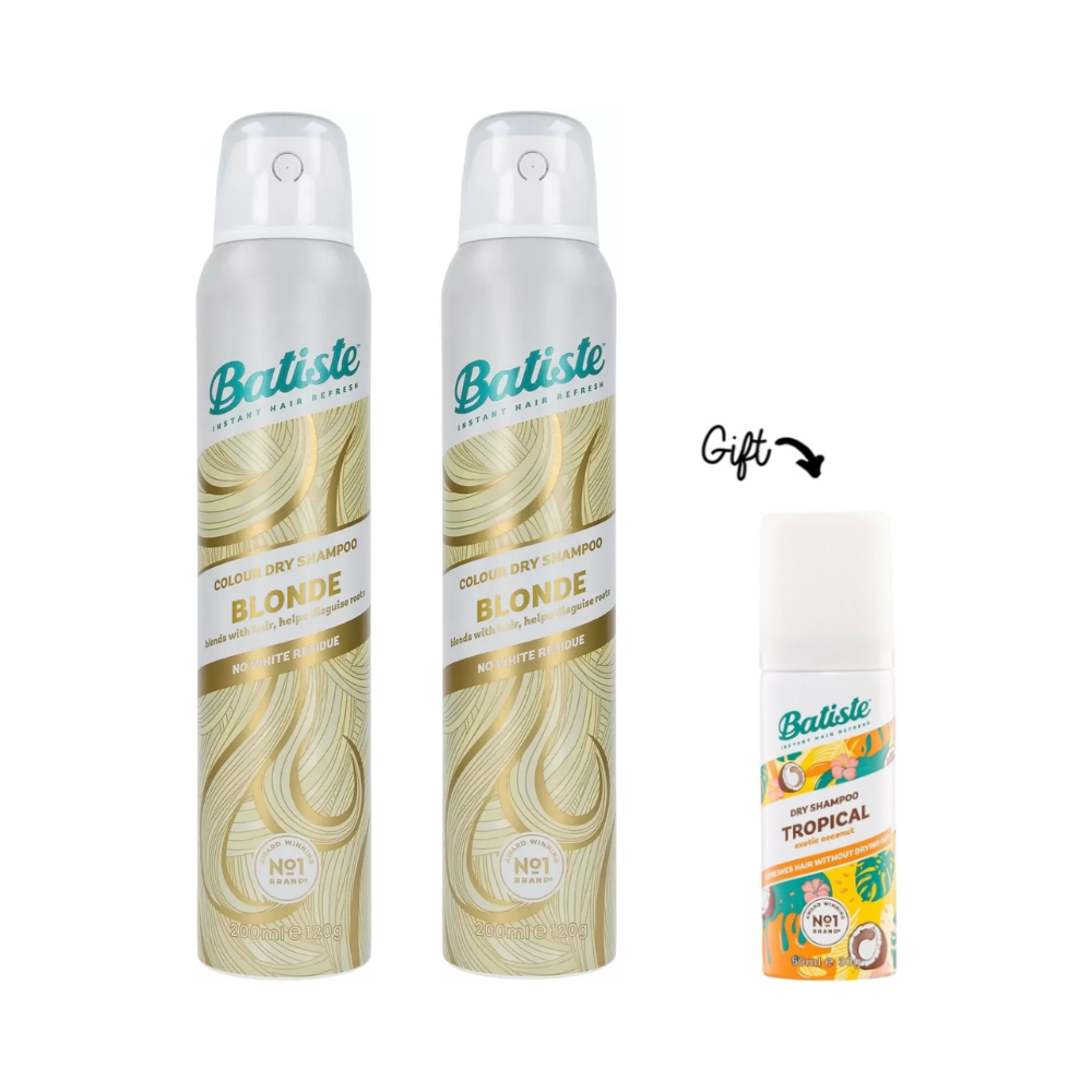 2x Dry Shampoo - Blonde 200ML + FREE Mini Dry Shampoo - Tropical