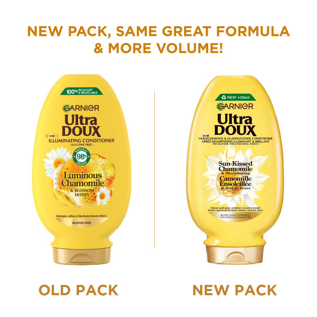 Garnier Ultra Doux with Camomile Conditioner 250 ML - Old VS New 
