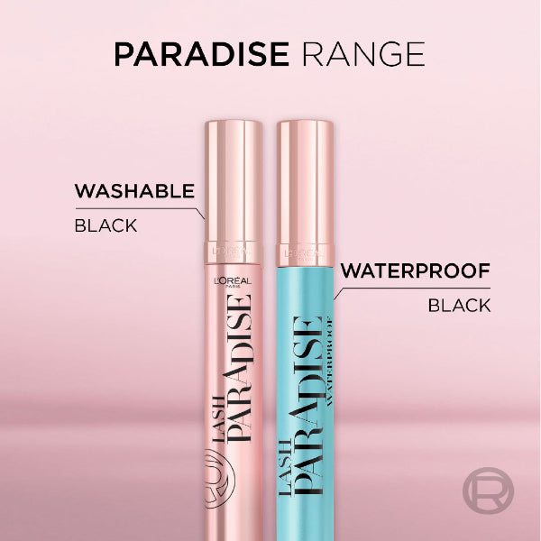 Lash Paradise 24 Hour, Volumizing and Lengthening Black Mascara- Washable - Black vs Waterproof
