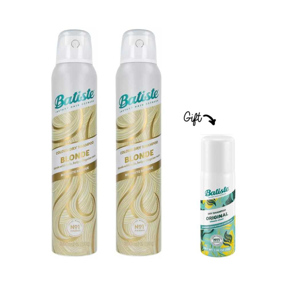 2x Dry Shampoo - Blonde 200ML + FREE Mini Dry Shampoo - Original