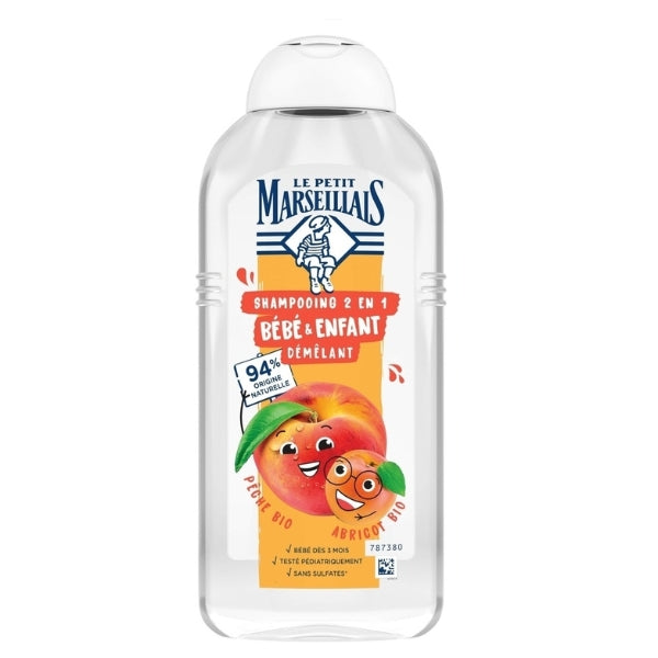 2 in 1 Baby & Child Detangling Shampoo with Organic Peach and Apricot