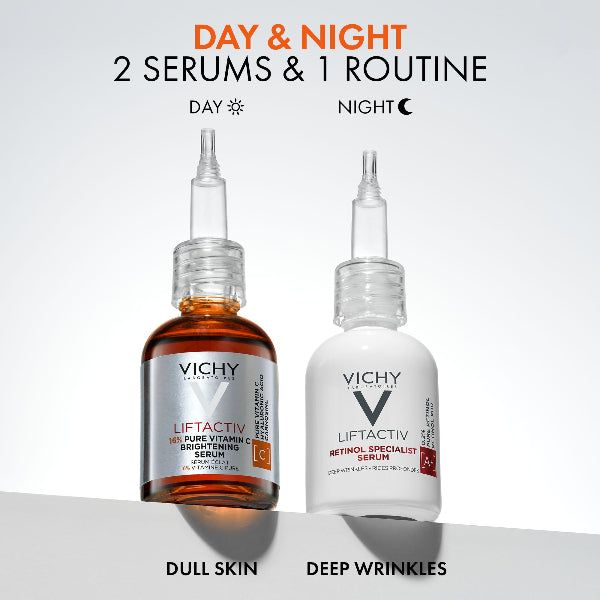 Liftactiv Vitamin C 16% Serum for Anti Aging & Brightening - Day vs Night