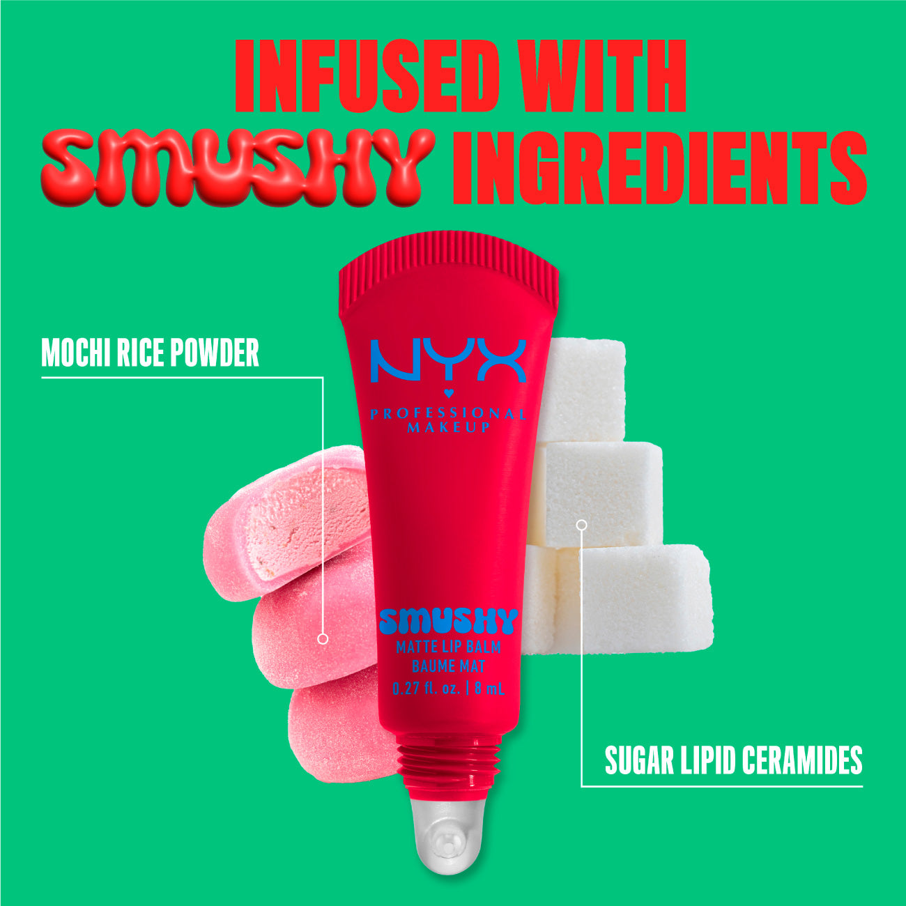 Smushy Matte Lip Balm, Soft Diffused Color, Matte Finish
