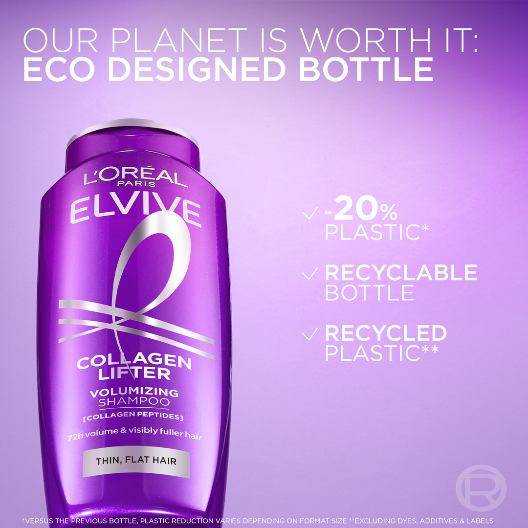 Elvive Collagen Lifter Volumizing Shampoo ,72h volume Clear formula