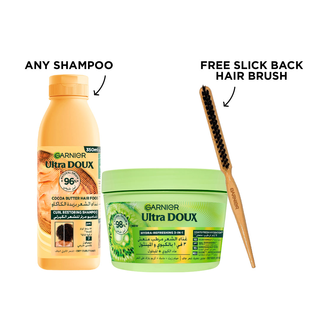 Any Shampoo + Kiwi Mask + FREE Hair Brush