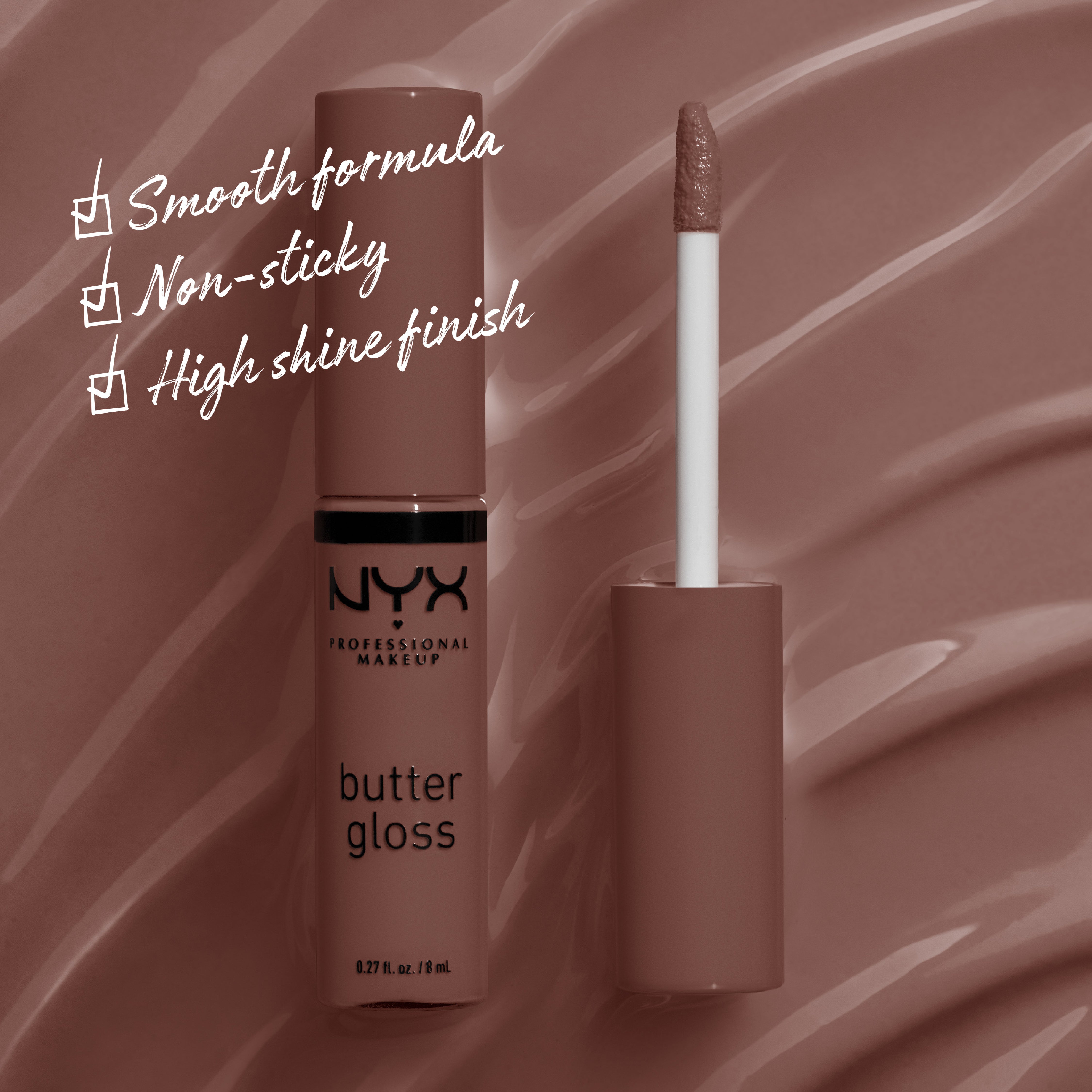 Butter Gloss, Non-Sticky Lip Gloss, Buttery Soft, Silky Smooth And Creamy, Sheer To Medium Coverage