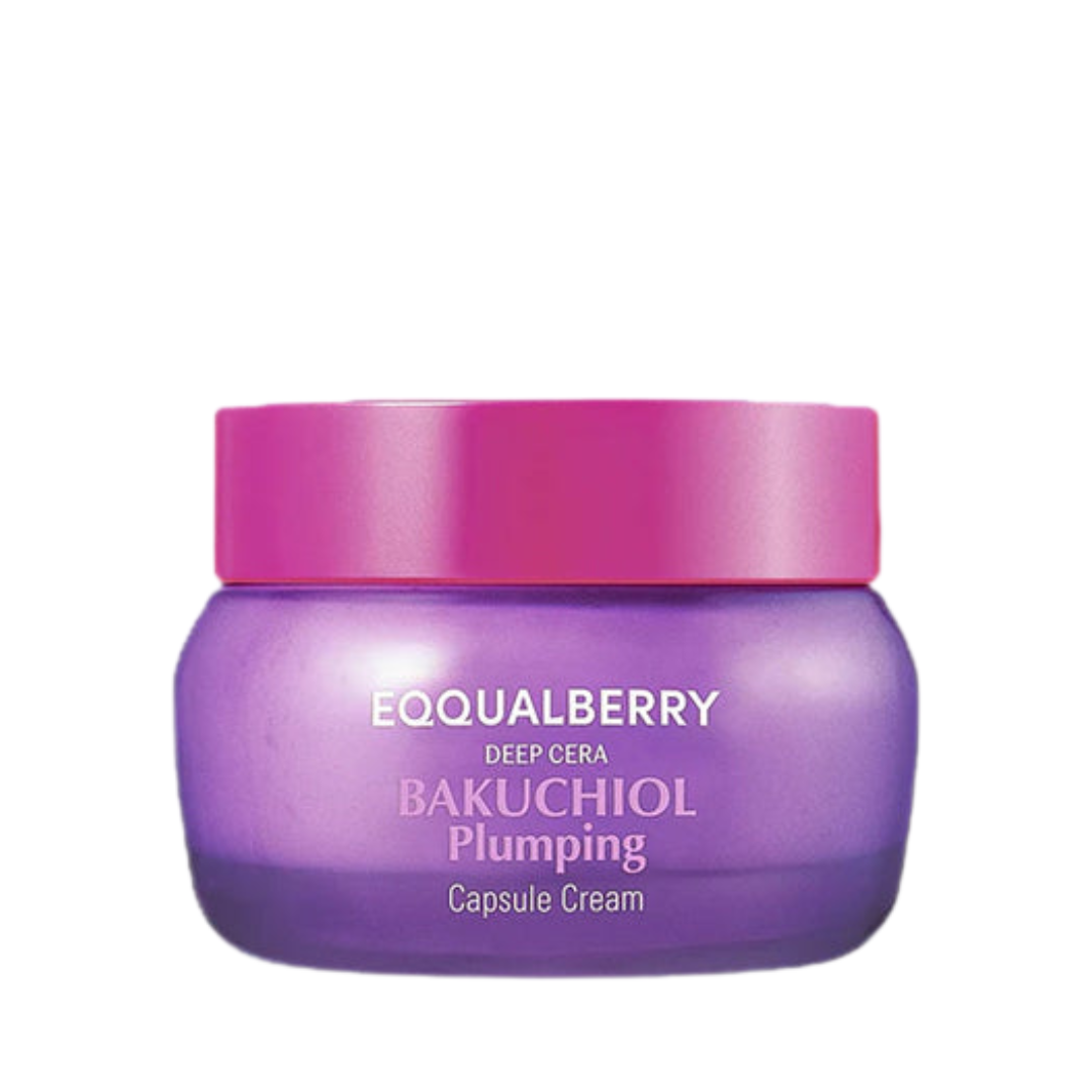Eqqualberry Bakuchiol Plumping Capsule Cream 50ml with ceramides, collagen and peptides