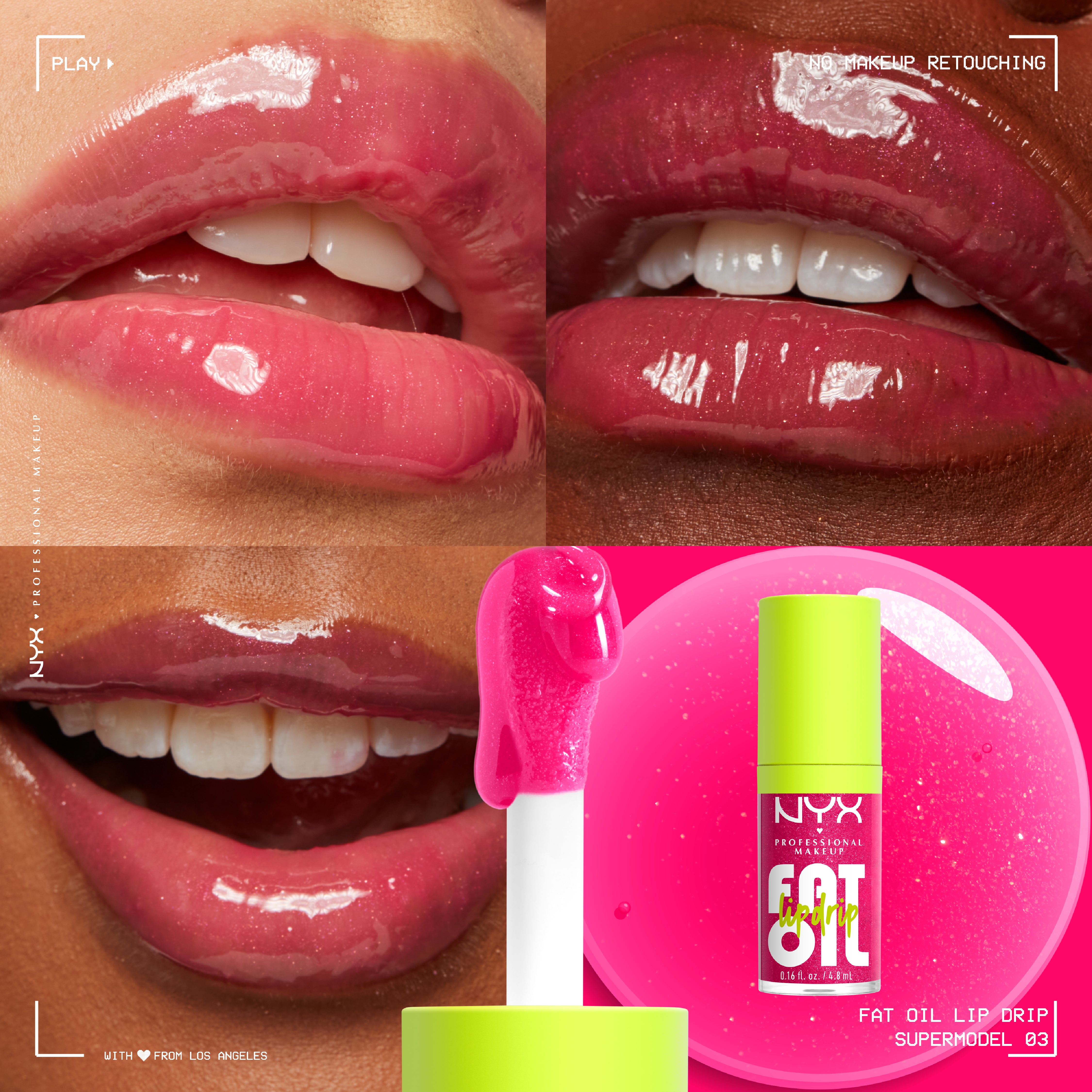 Fat Oil Lip Drip, Moisturizing, Shiny, Vegan Tinted Lip Gloss, Non-Sticky Finish, 12H Hydration