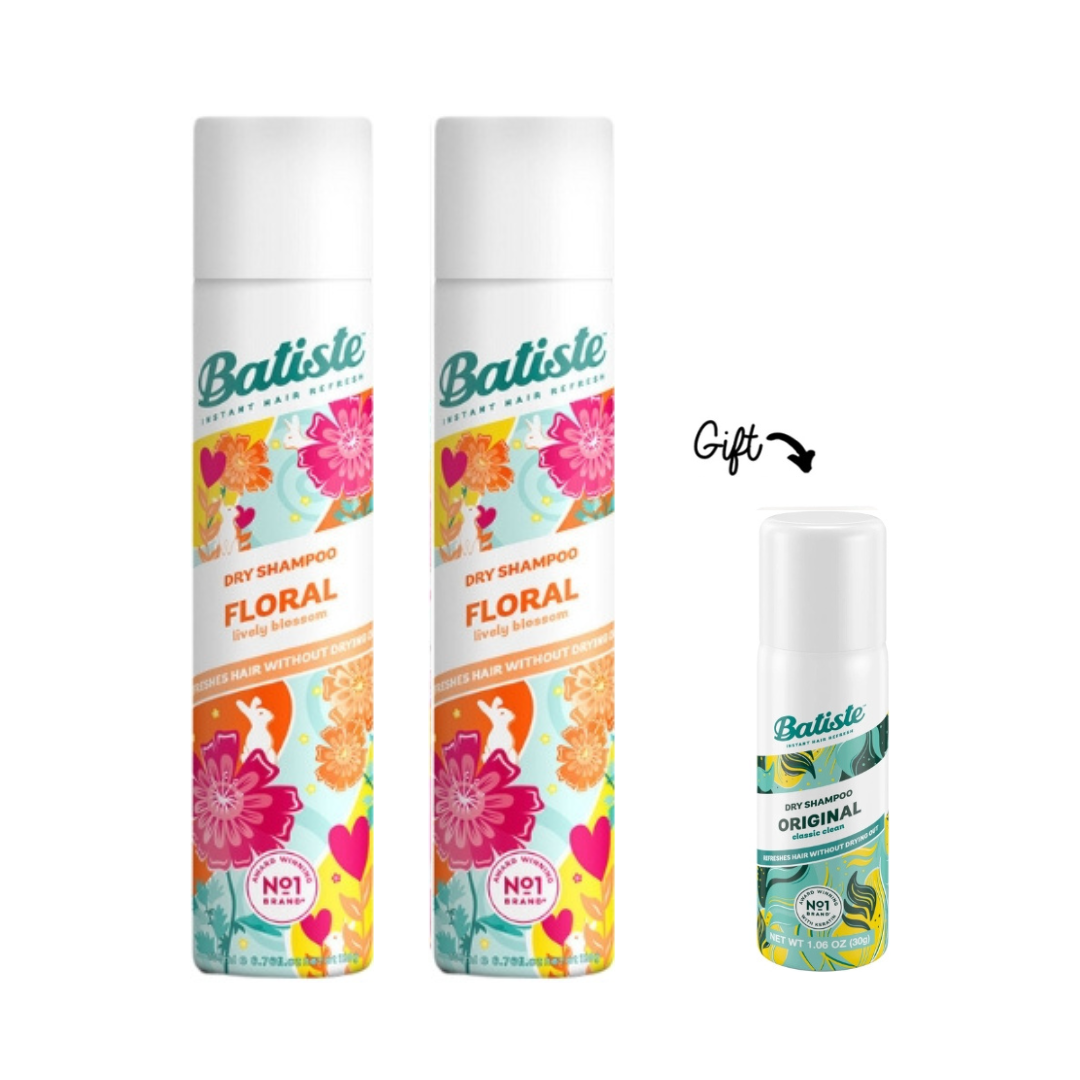 2x Dry Shampoo - Floral Essence 200 ML + FREE Mini Dry Shampoo