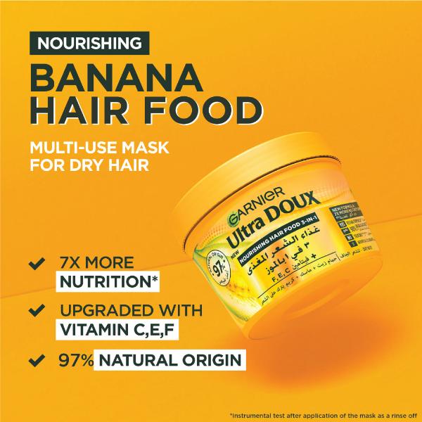 Garnier - Ultra Doux Hair Food Banana & Shea butter 3-in-1 Treatment Mask