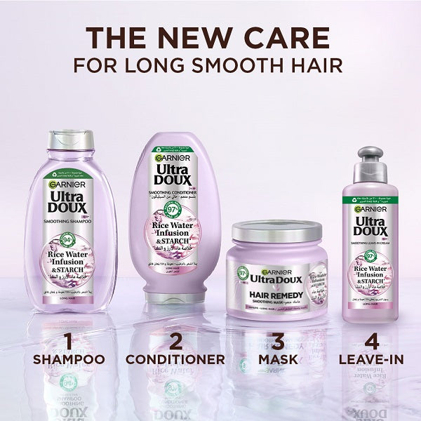 Garnier - Ultra Doux Rice Water Infusion & Starch Conditioner, for Long Hair, Smooth and Shine