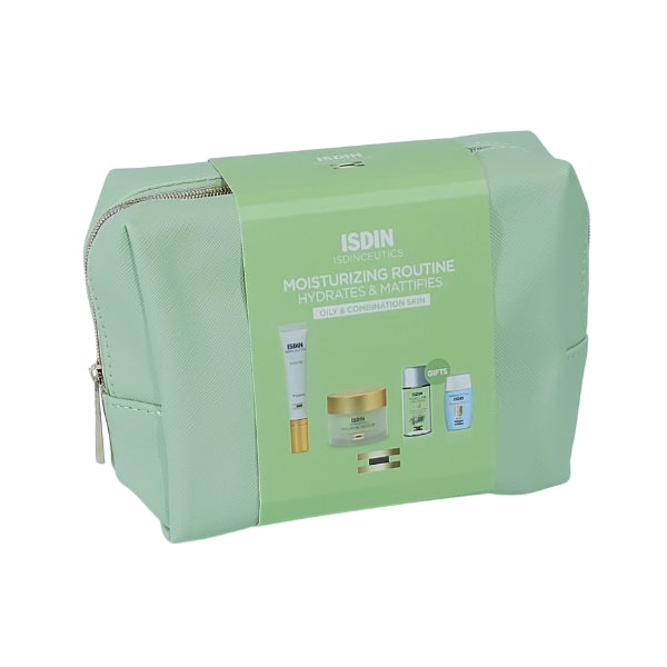 ISDIN - Green Routine Set Hyaluronic Moisture Oily and Combination + K-Ox Eyes + FREE Minis And Pouch