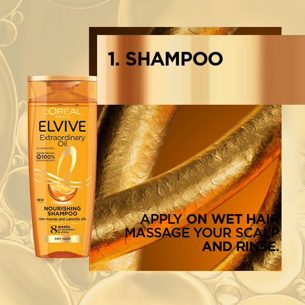 L'Oreal Paris - Elvive Extraordinary Oil Nourishing Shampoo - For Normal Hair With Tendency To Dry