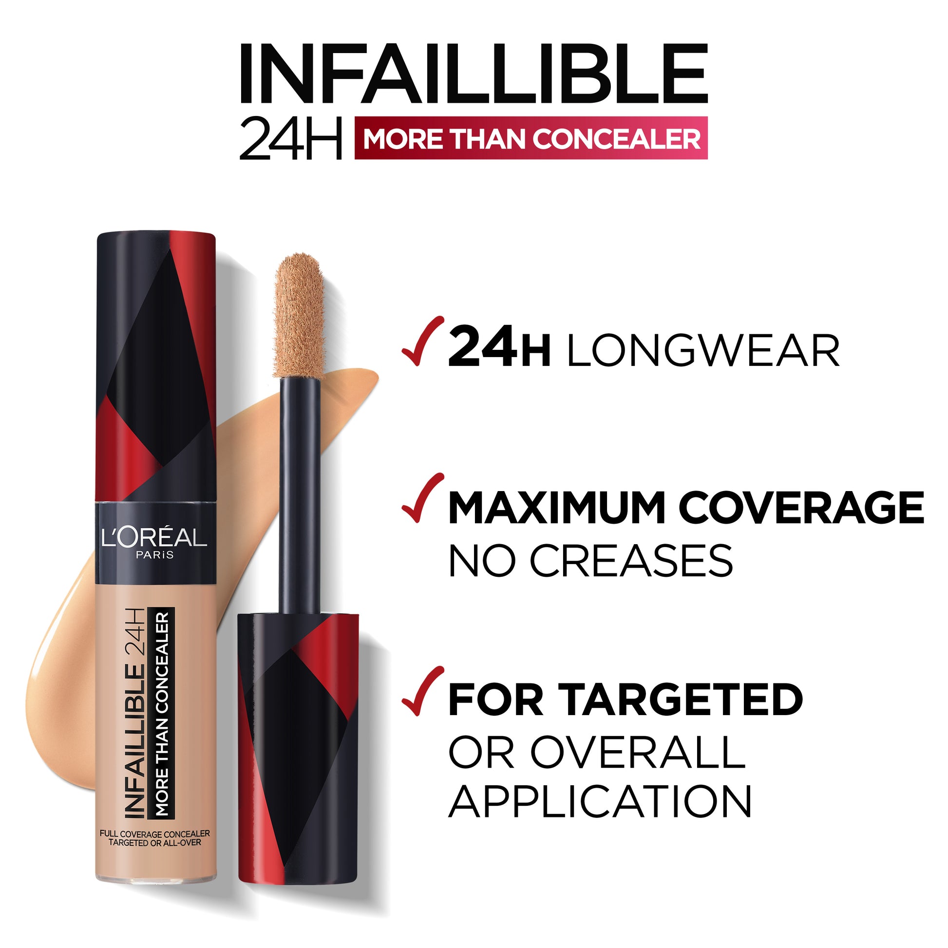 L'Oreal Paris - Infaillible Full Wear Waterproof Concealer Up To 24h Full Coverage-Flawless Matte Finish