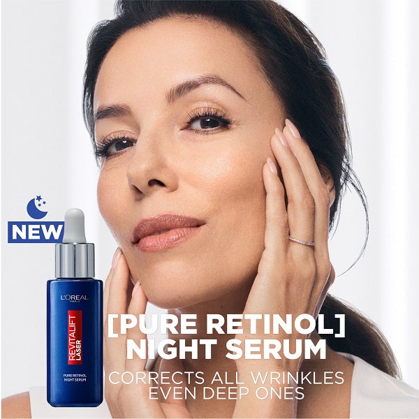 L'Oreal Paris - Retinol Night Serum For Face, With 0.2% Pure Retinol, For All Skin Types, 30 ml