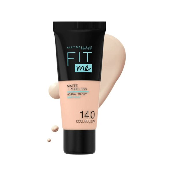 Maybelline New York - Fit Me Matte  Poreless Liquid Foundation Ideal For Normal To Oily Skin - 140 Cool Medium