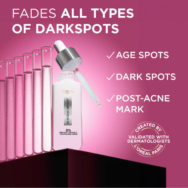 Glycolic Bright Serum with 8% [Melasyl ™ + Glycolic Acid + Niacinamide] face serum for Dark Spots & Brightening - Benefits