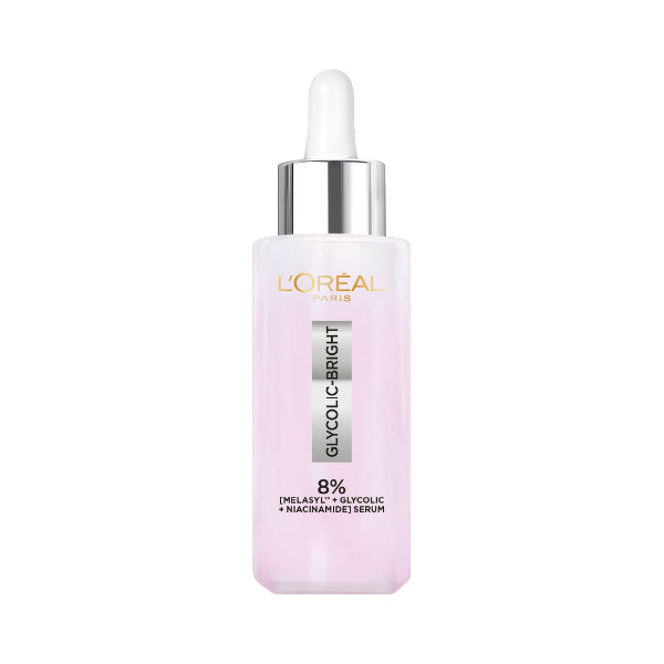L'Oréal Paris Glycolic Bright Serum with 8% [Melasyl ™ + Glycolic Acid + Niacinamide] face serum for Dark Spots & Brightening 30ml | Loolia Closet