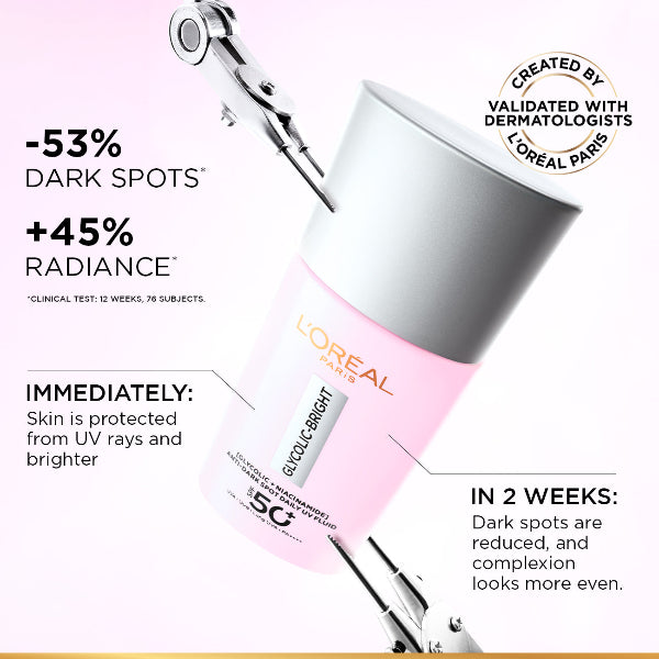 Glycolic Bright Anti-Dark Spot Daily UV Fluid SPF 50+ with [Glycolic Acid + Niacinamide] - Benefits