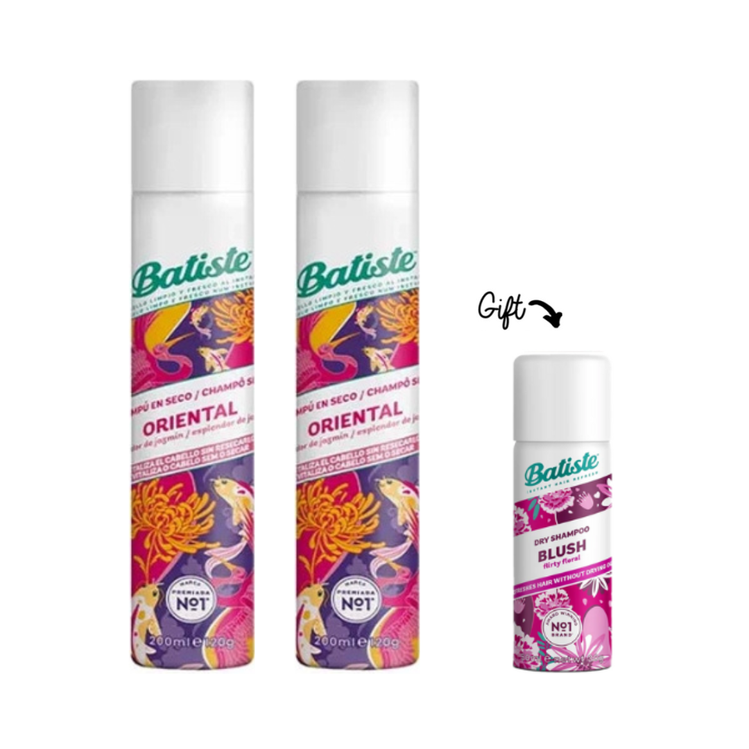 2x Dry Shampoo - Oriental 200ml + FREE Mini Dry Shampoo