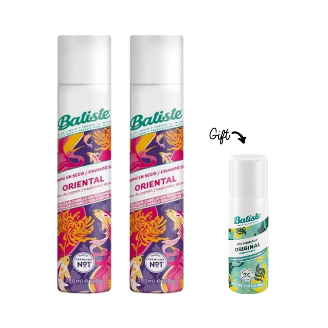 2x Dry Shampoo - Oriental 200ml + FREE Mini Dry Shampoo