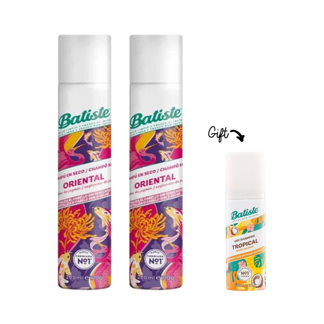 2x Dry Shampoo - Oriental 200ml + FREE Mini Dry Shampoo
