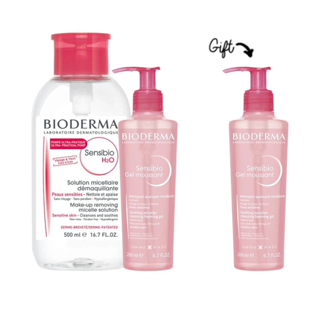 Sensibio Gel Moussant 200 ML + Sensibio Eau Micellaire 500 ML + FREE Sensibio Gel Moussant 200 ML