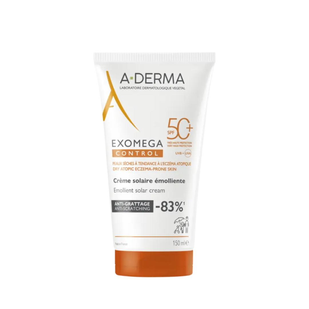 Exomega Emollient sunscreen SPF50+, for dry to atopic skin, 150ml