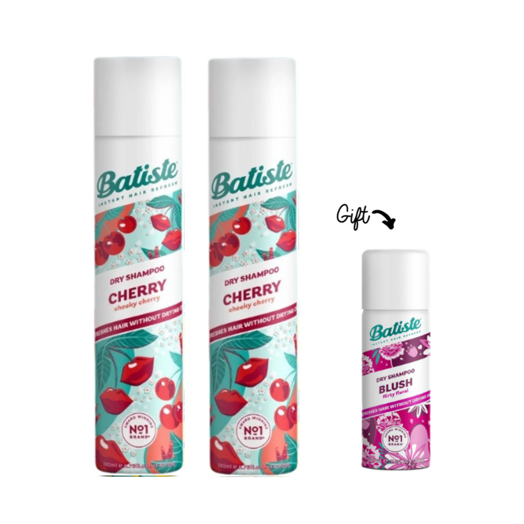 2x Dry Shampoo - Cherry 200ml + FREE Mini Dry Shampoo