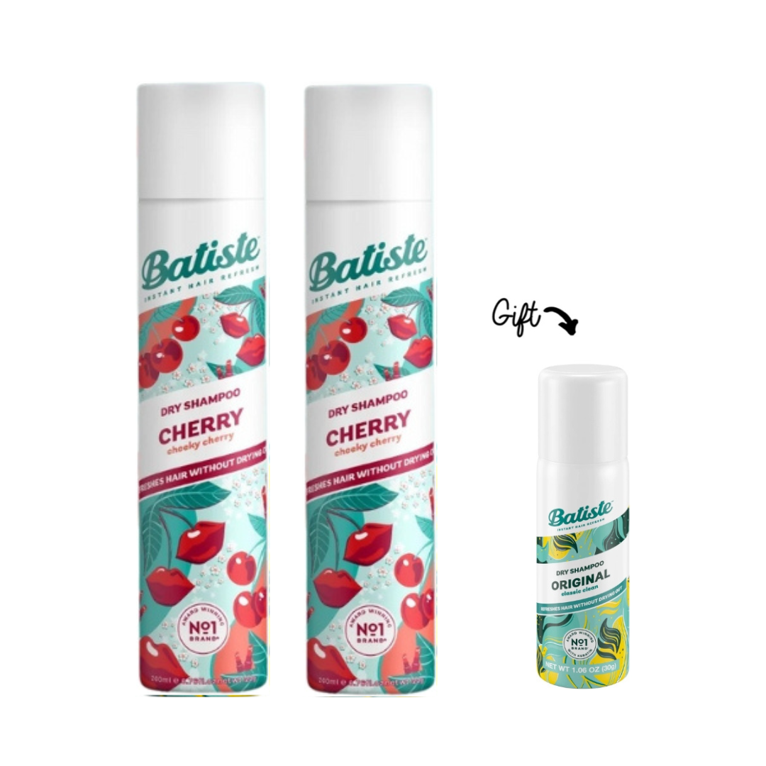 2x Dry Shampoo - Cherry 200ml + FREE Mini Dry Shampoo
