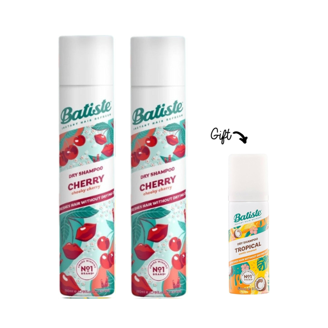 2x Dry Shampoo - Cherry 200ml + FREE Mini Dry Shampoo