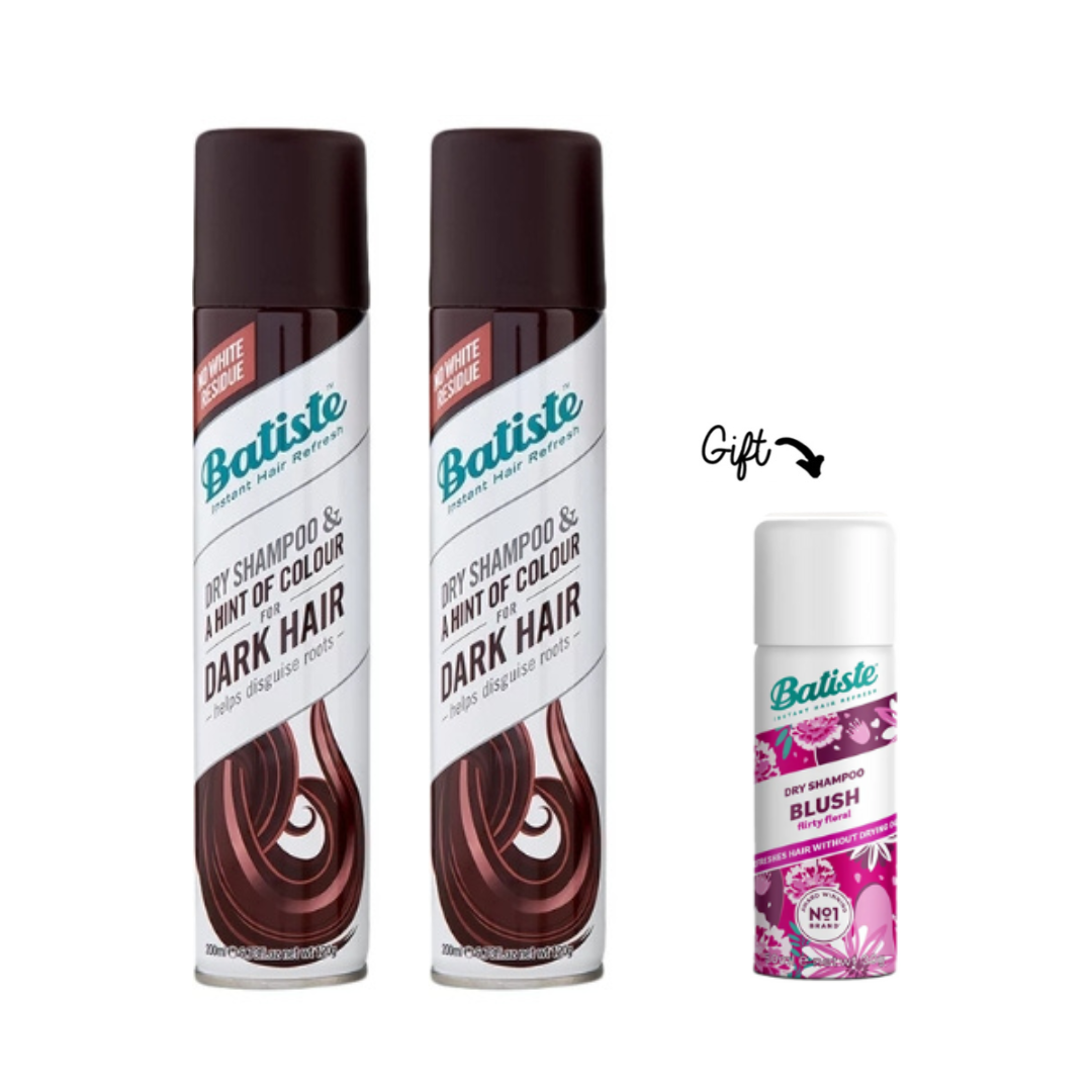 2x Dry Shampoo - Dark 200ml + FREE Mini Dry Shampoo