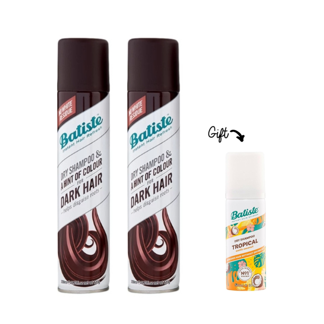 2x Dry Shampoo - Dark 200ml + FREE Mini Dry Shampoo