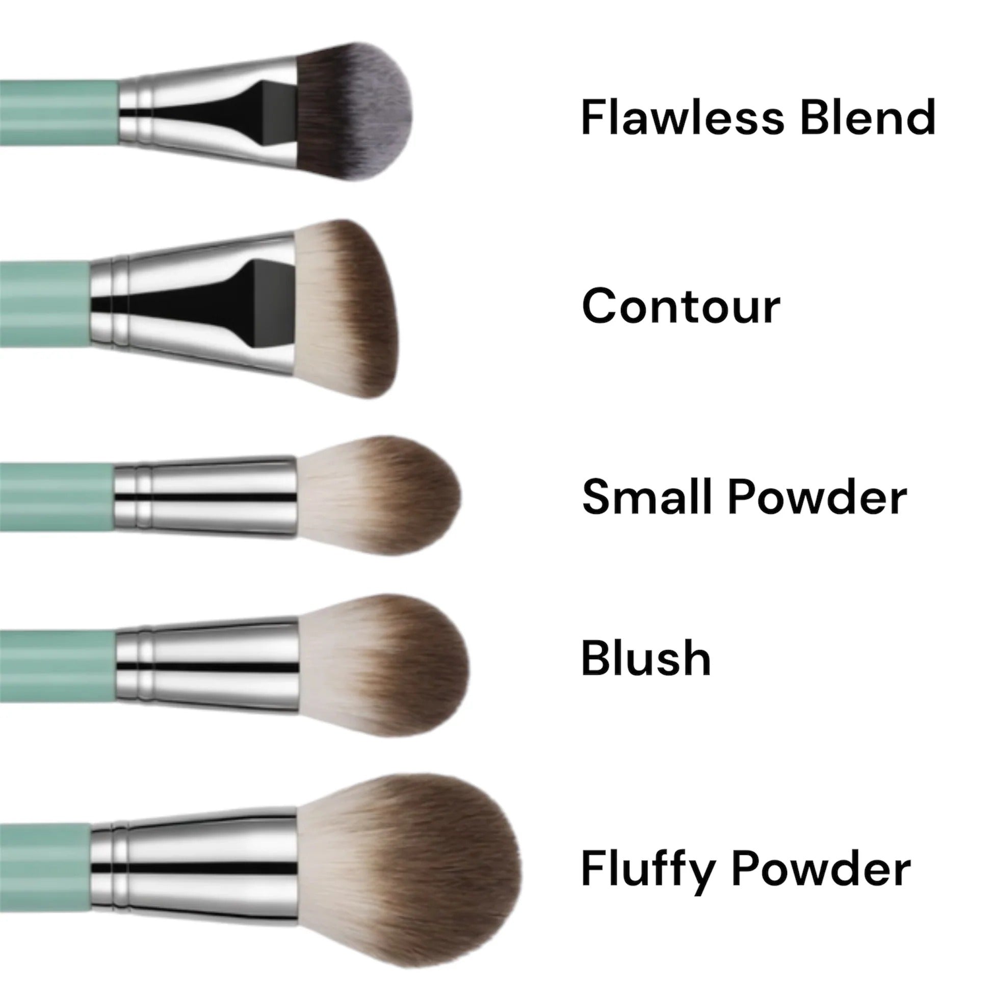 MINT- 11 Piece Brush Set With Holder
