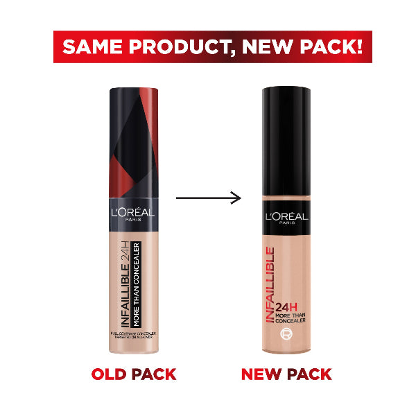 Infaillible Full Wear Waterproof Concealer Up To 24h Full Coverage-Flawless Matte Finish - Old vs New Packaging