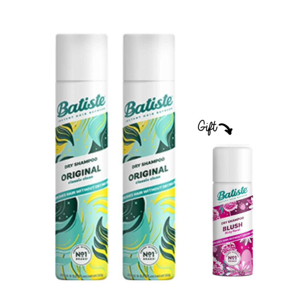 2x Dry Shampoo - Original 200ml + FREE Mini Dry Shampoo