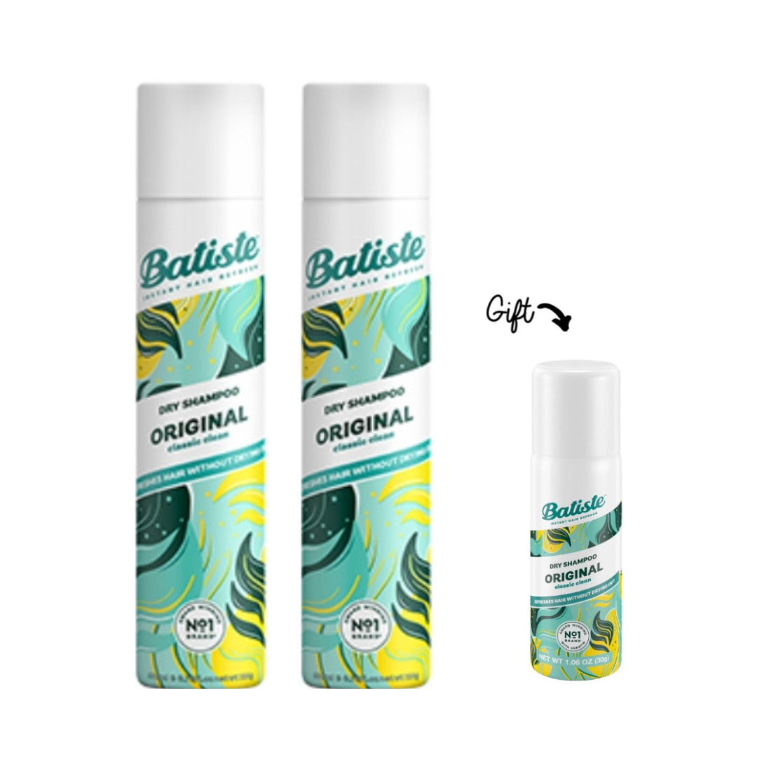 2x Dry Shampoo - Original 200ml + FREE Mini Dry Shampoo