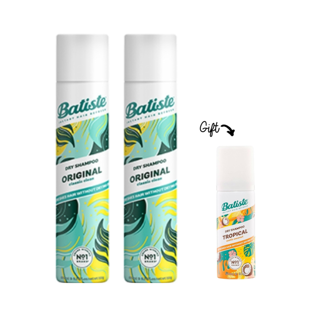 2x Dry Shampoo - Original 200ml + FREE Mini Dry Shampoo