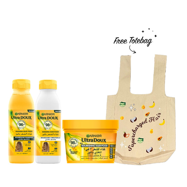 Ultra Doux Hair Food Shampoo + Hair Food Conditioner + Mask + FREE Tote Bag At 20% OFF