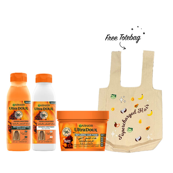 Ultra Doux Hair Food Shampoo + Hair Food Conditioner + Mask + FREE Tote Bag At 20% OFF