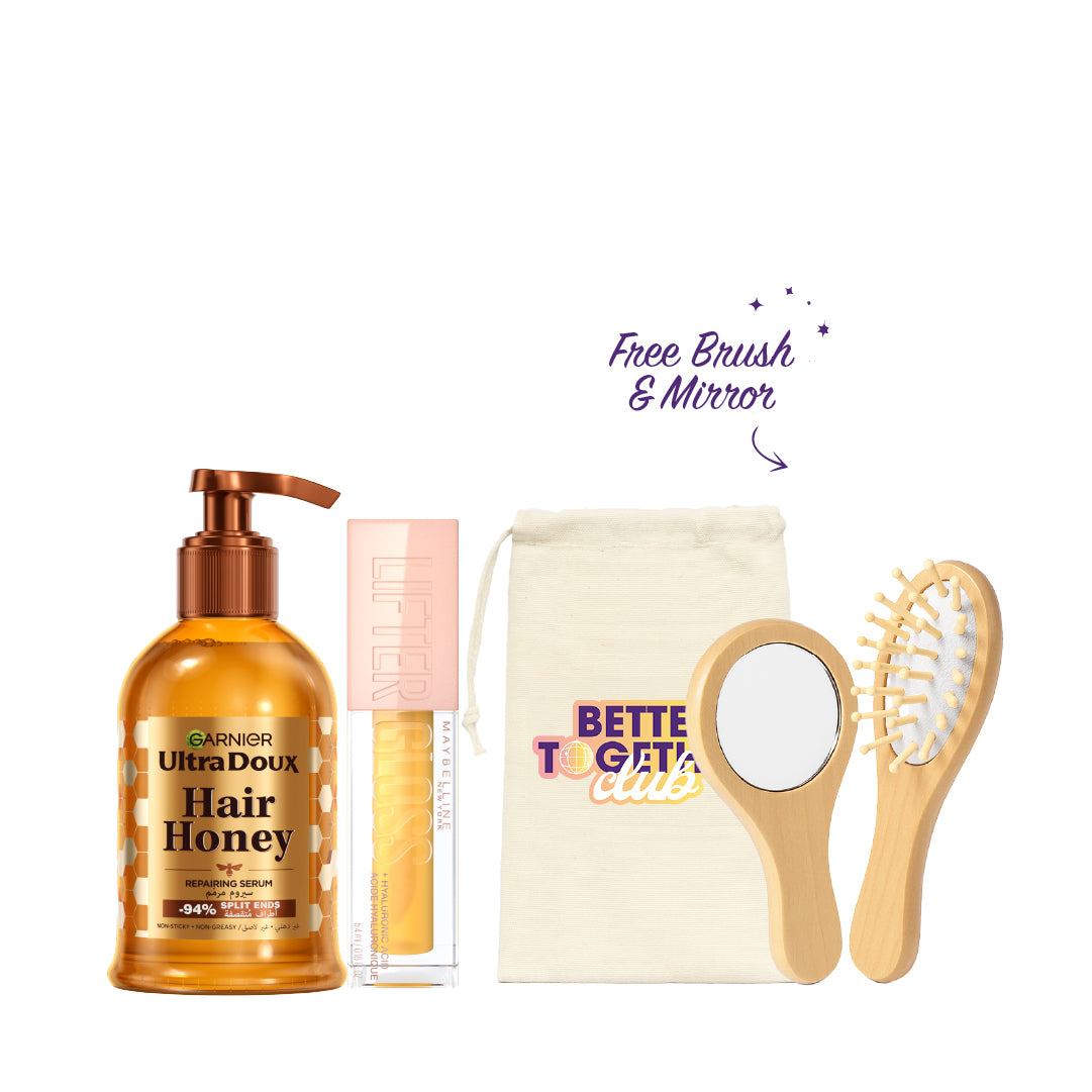 Ultra Doux Hair Honey Serum + Lifter Lip Gloss Honey + FREE Brush & Mirror At 15% OFF