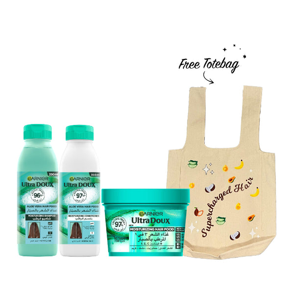 Ultra Doux Hair Food Shampoo + Hair Food Conditioner + Mask + FREE Tote Bag At 20% OFF