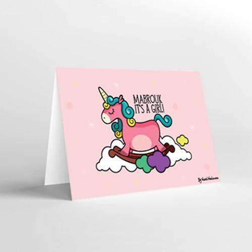 Mabrouk it's a girl Cards Mukagraf 